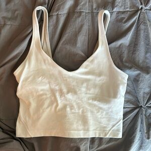 Lululemon Align white tank-top, women’s size 6. Good condition. No padding.